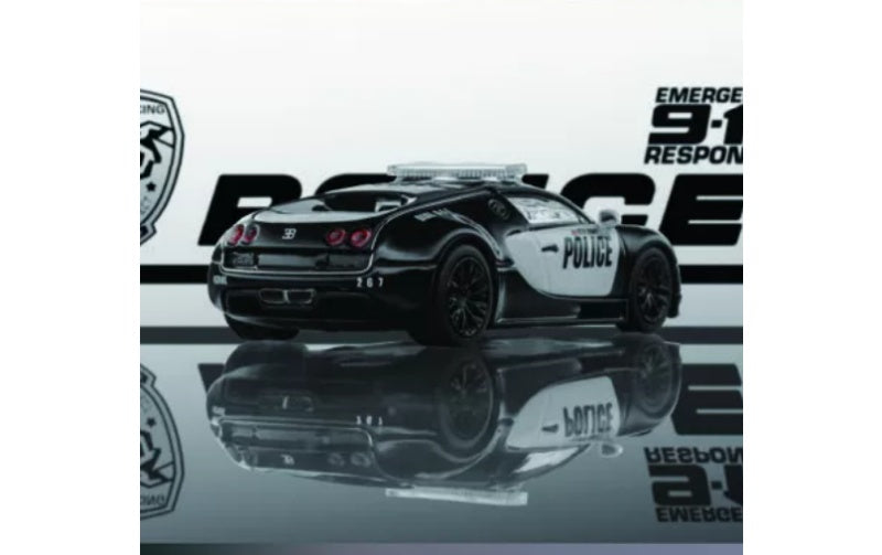 1:64 Bugatti Veyron Super Sport   Mortal Model Black police car Limited Edition 299PCS ONLY DIECAST Model