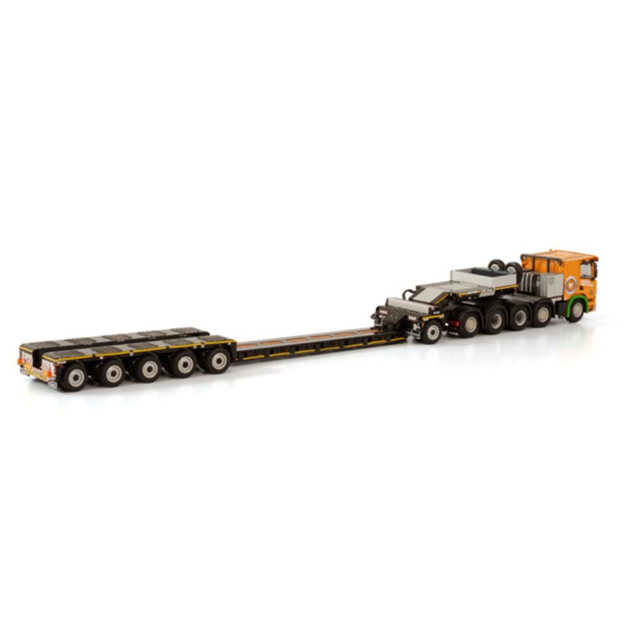 WSI SCANIA P LOW I CP20 10X4 LOW LOADER 5 AXLE DOLLY 1 AXLE HOLTROP V.D. VLIST 1/50 DIECAST Truck