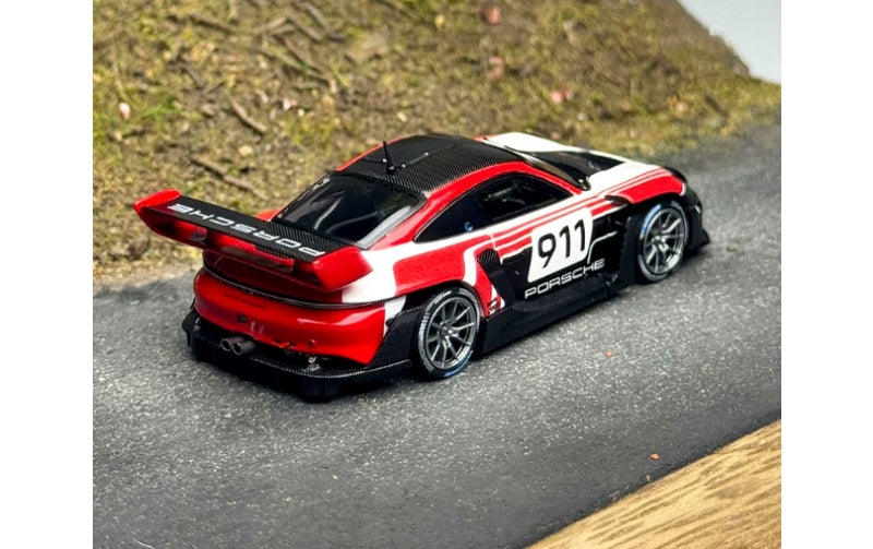 1:64 Porsche 911 992 GT3 R Rennsport  Red White Black HKM #911 Limited Edition 999PCS ONLY DIECAST Model