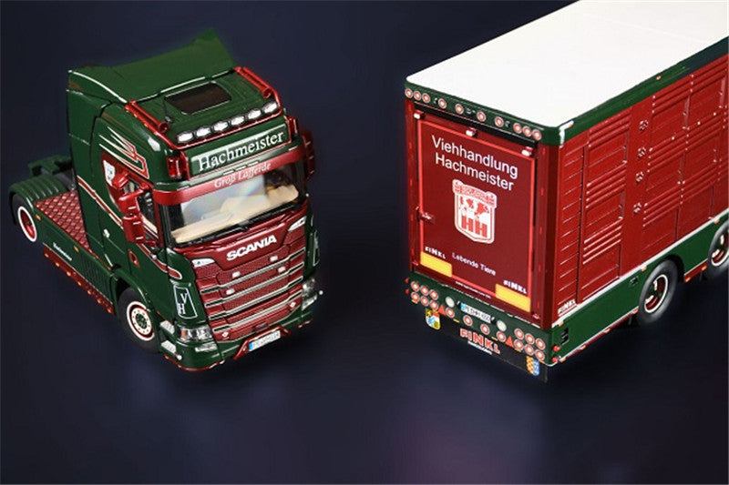IMC Scania S Series High Roof 4x2 with Livestock TRANSPORT trailer Hachmeister 1/50 Truck Pre-built Model