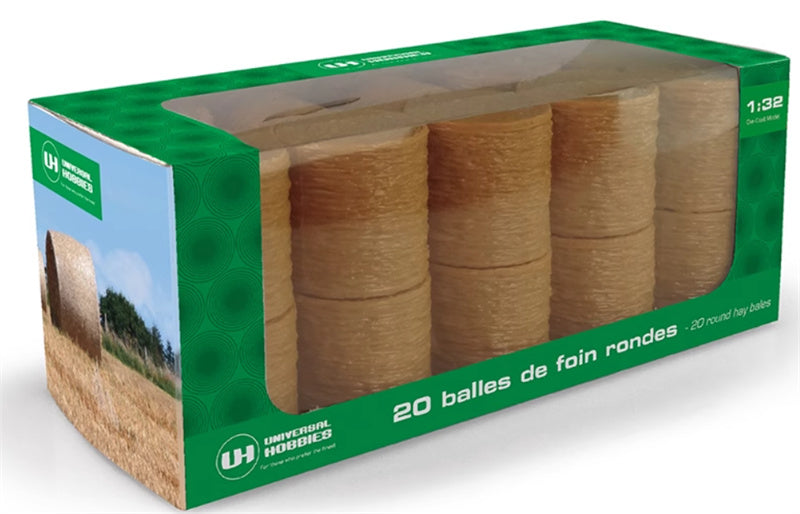 Universal Hobbies 20 Round Hay Bales 1:32 ACCESSORIES Pre-built Model