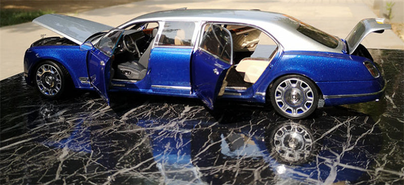Almost Real BENTLEY Mulsanne Extended Version Silver Blue 1/18 DIECAST CAR