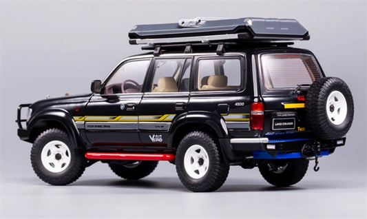 KengFai Toyota Land Cruiser LC80 black Off Road Edition With luggage rack 1:18 Truck Pre-built Model view2