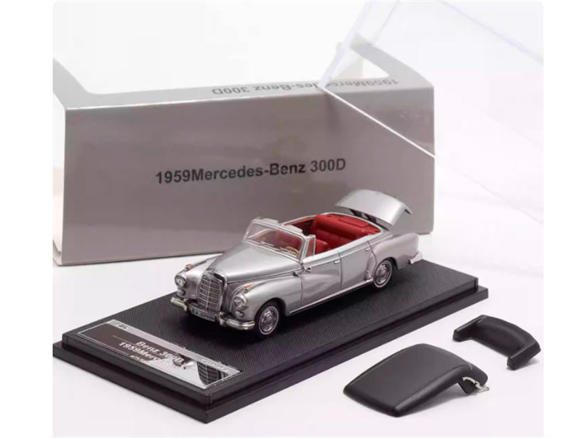 SEEKER Mercedes Benz 300D Adenauer W189 1959 convertible Soft top iron gray 1:64 Car Pre-built Model view11