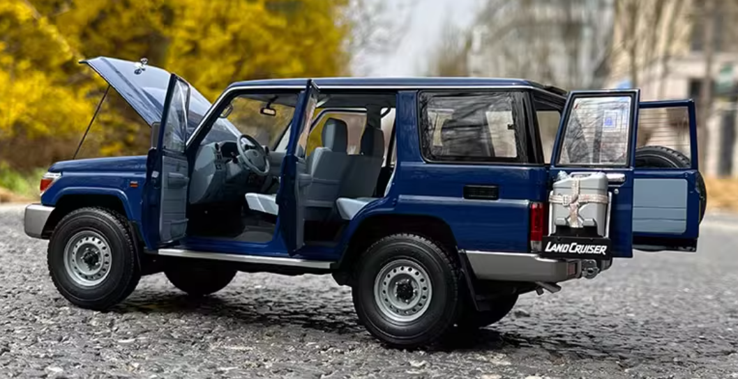 Almost Real Toyota LC76 Land Cruiser Blue 1:18 Car Pre-built Model view9