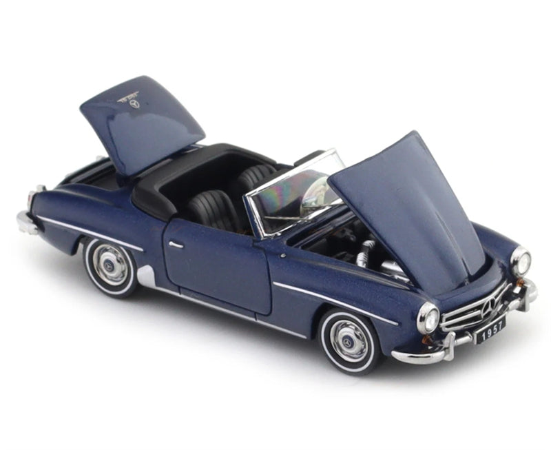 GFCC Mercedes Benz 190SL Convertible Luxury Classic Car Blue 1957 Soft top 1:64 car Pre-built Model view7
