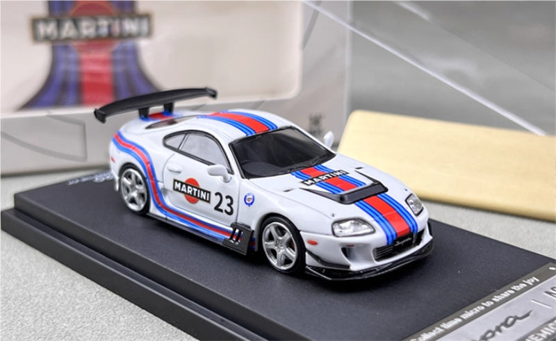 TimeMicro Toyota Supra A80Z Martini regular version Black base 1:64 Car Pre-built Model view5