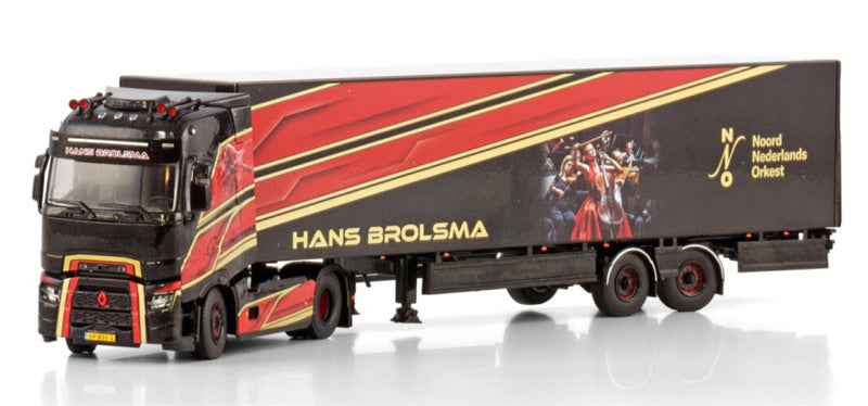 WSI RENAULT TRUCKS T HIGH EVO 4X2 BOX TRAILER - 2 AXLE Hans Brolsma 1:50 Truck Pre-built Model