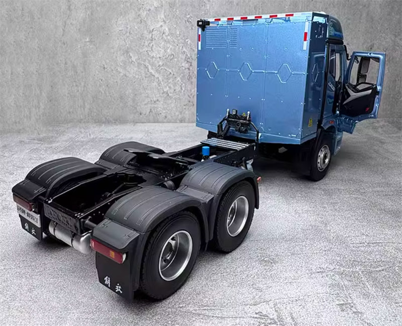 FAW Jiefang J6P Lantu New Energy Tractor Pure Electric Sky Blue 1:24 Truck Pre-built Model