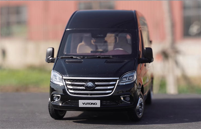 Yutong Tianjun V6 Light Bus New Energy Obsidian Black 1:24 Bus Pre-built Model