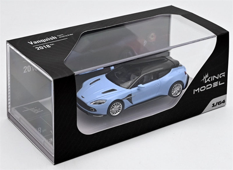KING MODEL Aston Martin Vanquish Zagato Shooting Brake 2018 Blue Limited Edition 999PCS ONLY 1:64 Car Pre-built Model view9