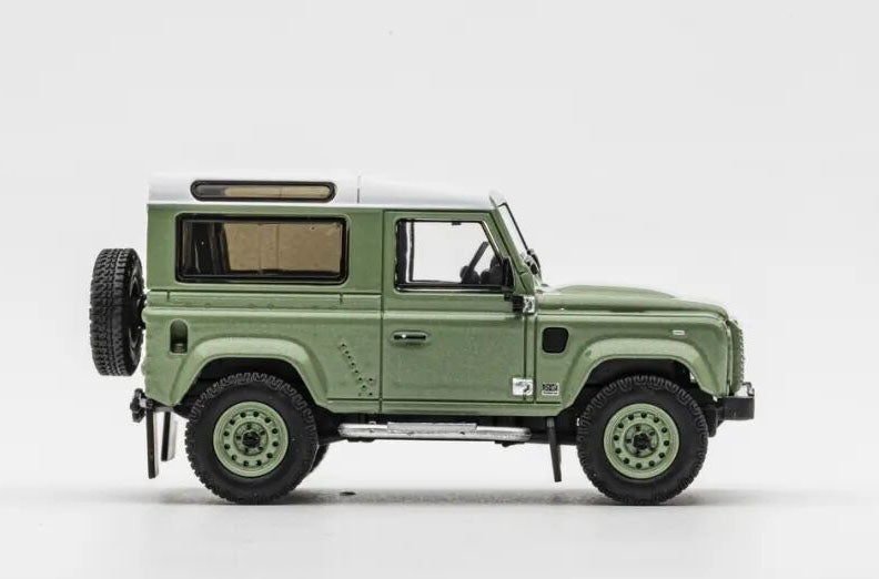 1:64 LCD Land Rover Defender Works V8 70th Edition Green Diecast Model