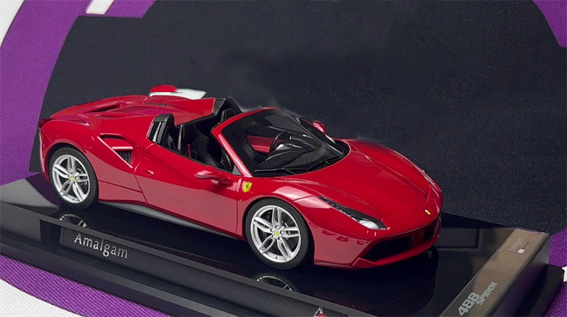 1:18 Ferrari 488 SPIDER red Amalgam Convertible Resin Car Model view1