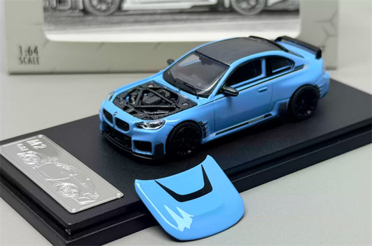 1:64 BMW M2 G87 Zandvort Blue Fei Xiang Open version DIECAST Civil Car Model
