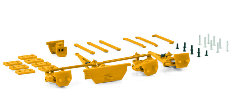 WSI SCHEUERLE INTER COMBI SET PARTS: HITCH + SINGLE DRAWBAR + DOUBLE DRAWBAR YELLOW Premium Line KIT 1:50 Truck Model
