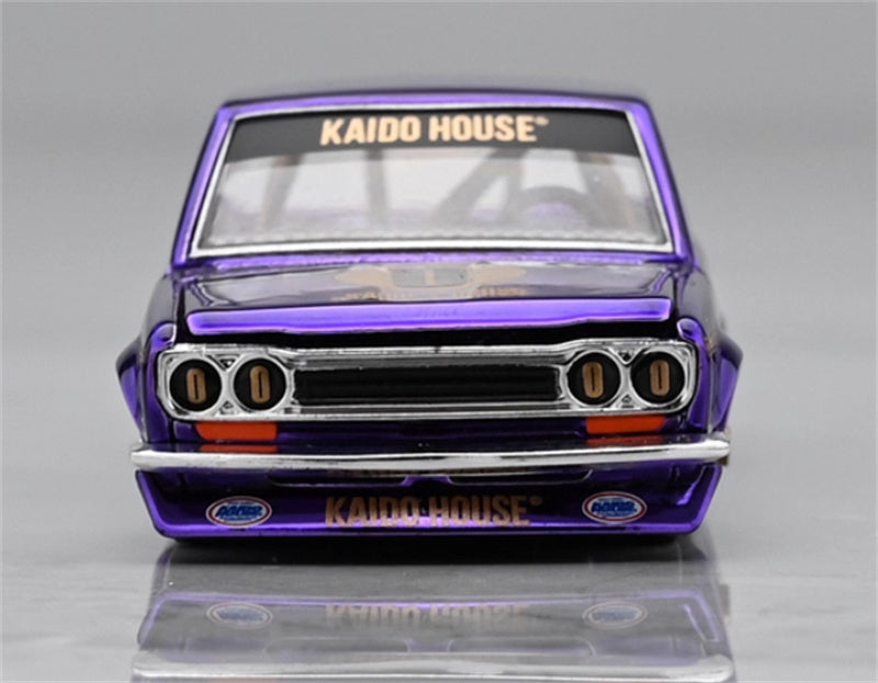 KaidoHouse x MiniGT DATSUN 510 #0 PRO STREET ANNIVERSARY EDITION Electroplating Purple color box packaging 1:64 Car Pre-built Model view12