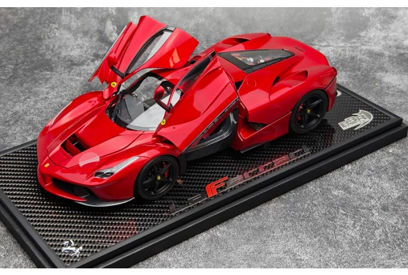 1:18 Ferrari LaFerrari  Metal Red - Black Wheel - Carbon Fiber Base BBR MODELS Limited Edition DIECAST Model