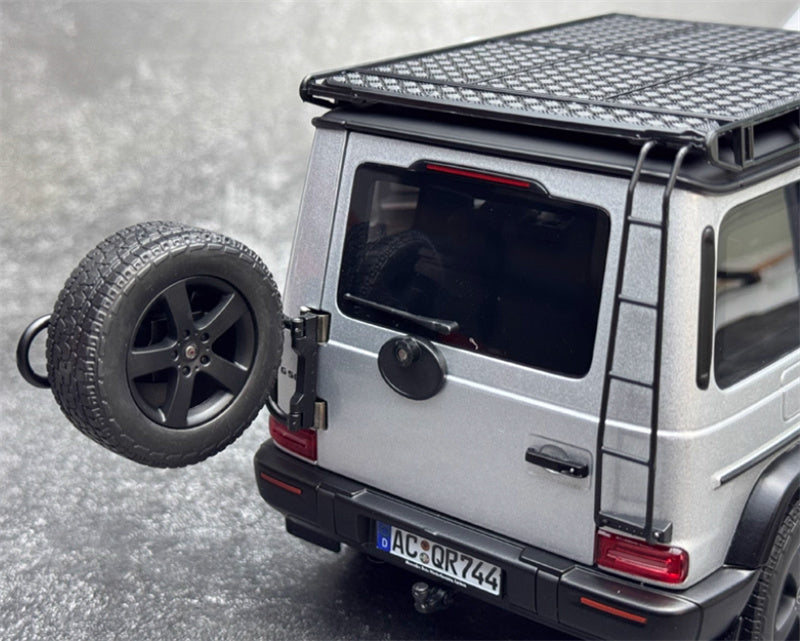 NOREV 2024 Mercedes Benz G500 G-Class off-road Silver luggage rack version 1:18 Car Pre-built Model view9