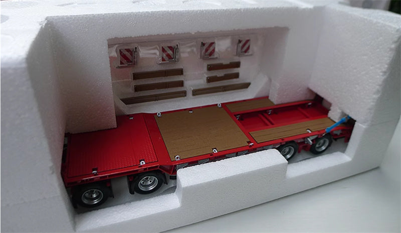 AT COLLECTIONS NOOTEBOOM SUPERTRAILER ASDV-40-22 DRAWBAR TRAILER Red 1:32 Truck Pre-built Model