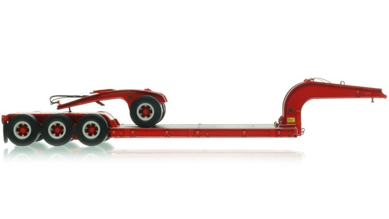 1:50 Talbert  1960s 60-Ton Cableneck Lowbed w/ Single-Axle Dolly Heavy Haul Replicas  Red Diecast Model