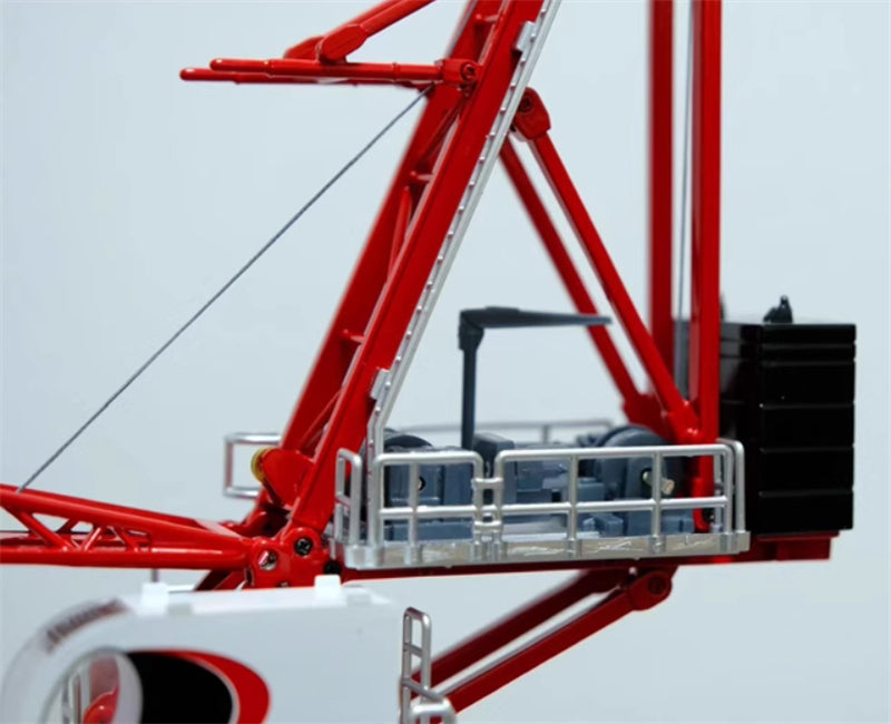 ZTM ZTL5522-14 Boom Tower Crane Project Red/White Painting 1:87 Truck Pre-built Model