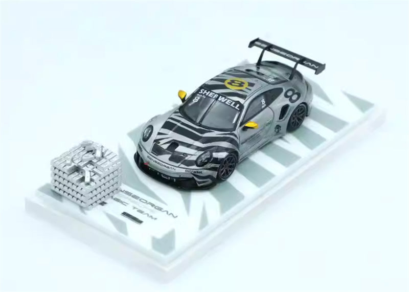 1:64 Porsche 911 GT3 silver MODERNART Minor chase car DIECAST Civil Car Model