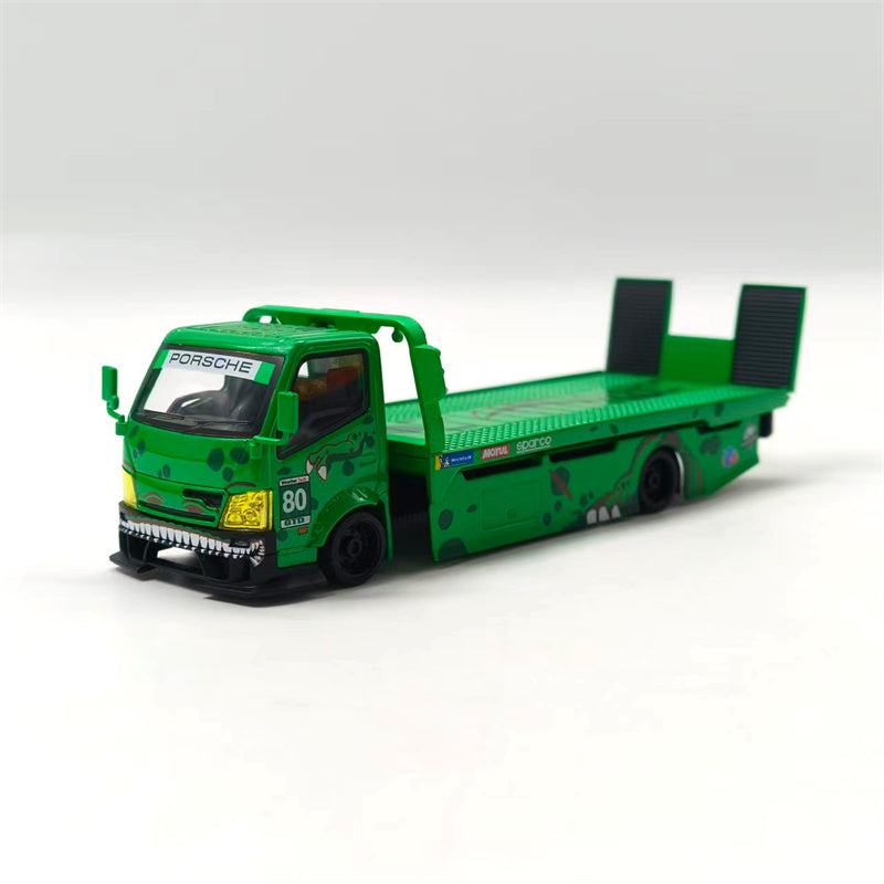 1:64 Hino H300 Dinosaur Painting Green Mega Gear DIECAST Model