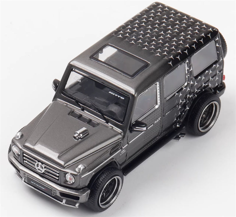 LeManFang Mercedes Benz G63 spare tire modification Starry Grey 1:64 Truck Pre-built Model view4