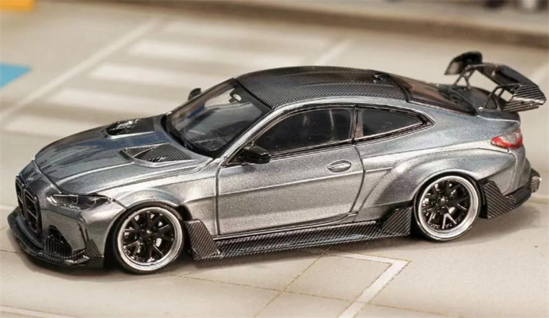 1:64 BMW G82 M4 ADRO BODY KIT Widebody Titanium Steel Grey SW DIECAST Limited Edition 500pcs ONLY Model