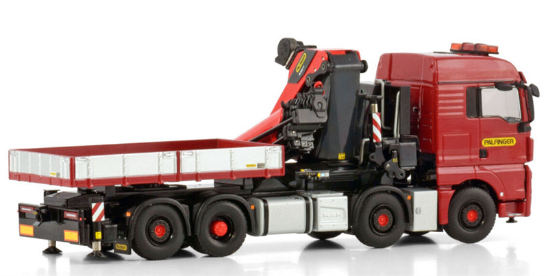 WSI MAN TGX XLX EURO 6C FACELIFT 8X2 TAG AXLE WITH PALFINGER PK 1650 TEC + JIB DEMOUNTABLE BODY Premium Line 1:50 Truck Pre-built Model