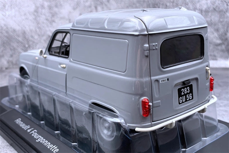 NOREV Renault 4 Fourgonnette Pickup 1965 Grey fully open 1:18 Car Pre-built Model view2