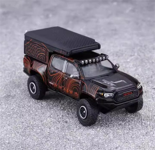 GCD TOYOTA Tacoma Camper Off-Road SUV Black LHD 1:64 Truck Pre-built Model view1