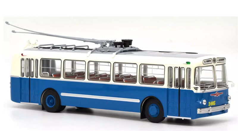 Demprice Russian ZIU-5 trolley bus blue 1:43 Bus Pre-built Model view3