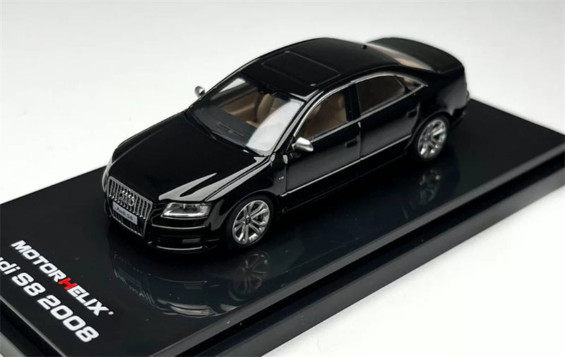 1:64 Audi S8 (D3) 2008 black MOTORHELIX GruppeM Racing DIECAST Civil Car Model