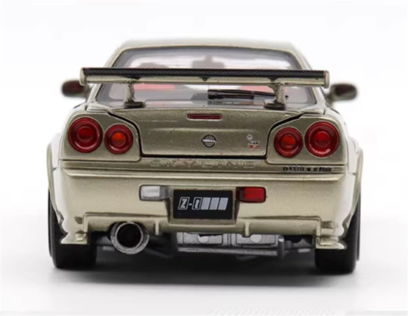 1:43 Nissan GTR Nismo R34 Z-TUNE  Jade Green  PGM x onemodel Regular Edition White base Limited Edition 688PCS ONLY DIECAST Car Model