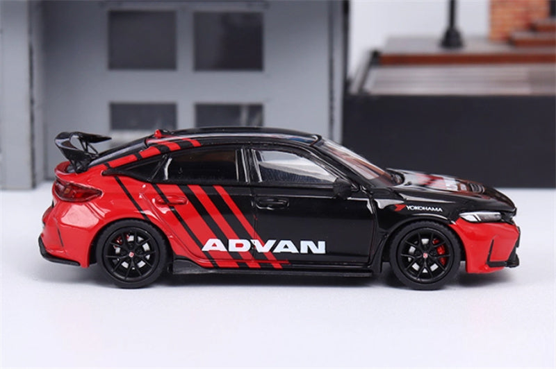 Hobby JAPAN Honda CIVIC TYPE R (FL5) ADVAN Red Black 1:64 Car Pre-built Model view2