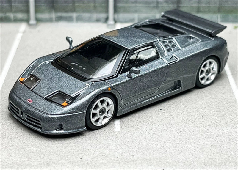 MINIGT Bugatti EB110 super Sport Grigio Scuro color box packaging 1:64 Car Pre-built Model view5