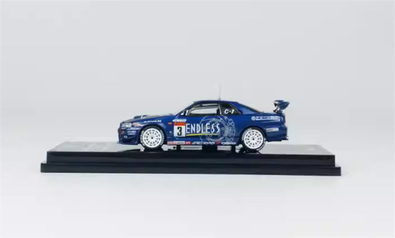 INNO64 2002 Nissan Skyline GT-R R34 #3 Blue 1:64 car Pre-built Model view2