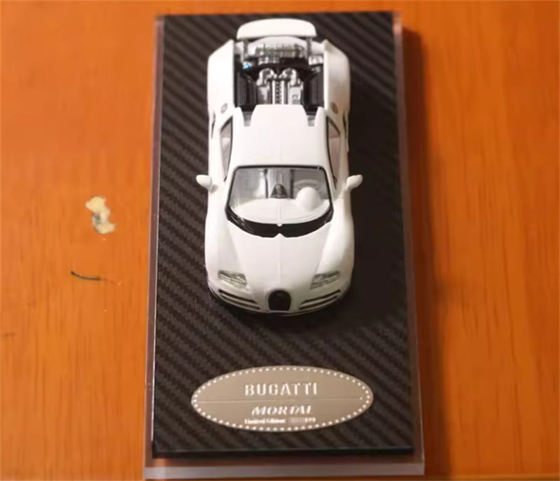 Mortal Bugatti Veyron HEC Exhibition Edition Carbon fiber white Limited Edition 1:64 Car Pre-built Model view6
