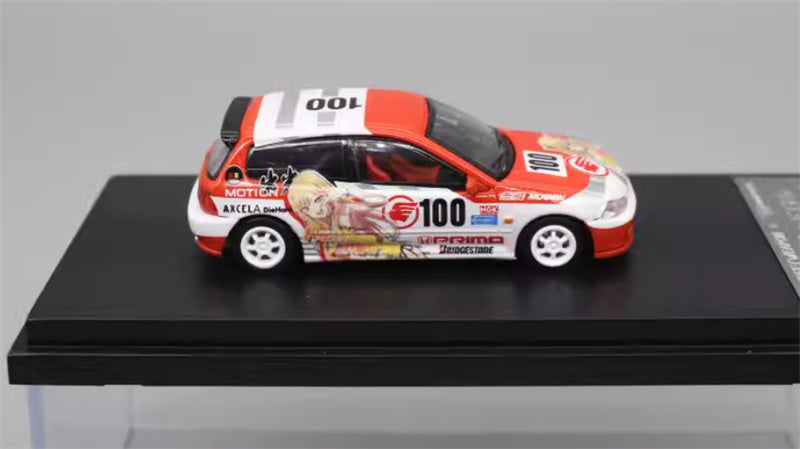 SW Honda Civic EG6 V2 White Wheel Limited Edition 499PCS ONLY 1:64 Car Pre-built Model view3
