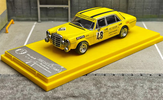 Liberty 64 Mercedes Benz 300SEL AMG W109 Yellow Pig 48# Limited Edition 999PCS ONLY 1:64 Car Pre-built Airliner Model Display view1