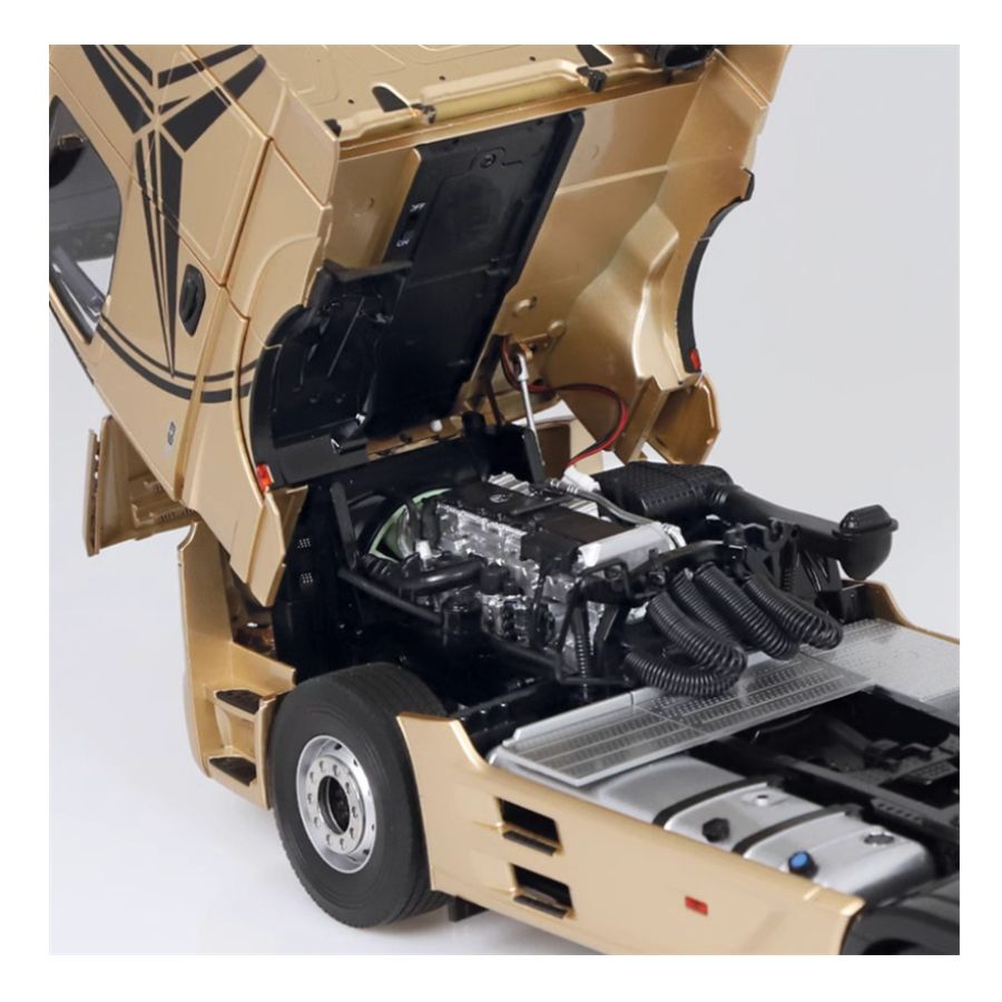 NZG Mercedes Benz Actros Lohr Champagne gold Benz logo + double-layer trailer KIT 1:18 DIECAST Truck Lorry