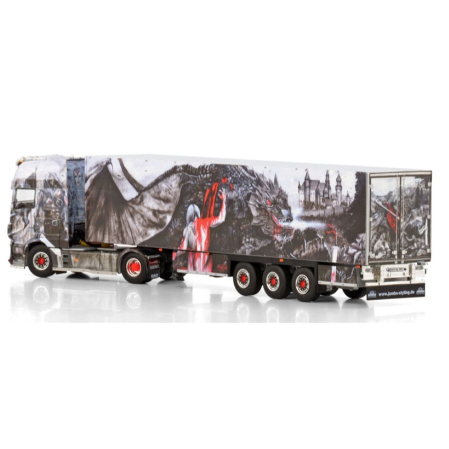 WSI  DAF XF SUPER SPACE CAB MY2017 4X2 REEFER TRAILER - 3 AXLE Heide Logistik 1:50 DIECAST Truck Lorry