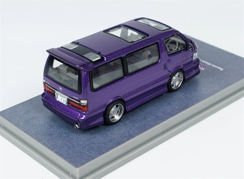 Tarmac Works Toyota Hiace Wagon Custom Purple 1:64 Car Pre-built Model view4