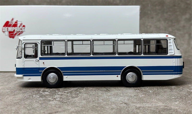 DEMPRICE Russian 695 Bus white - blue 1:43 Bus Pre-built Model view3