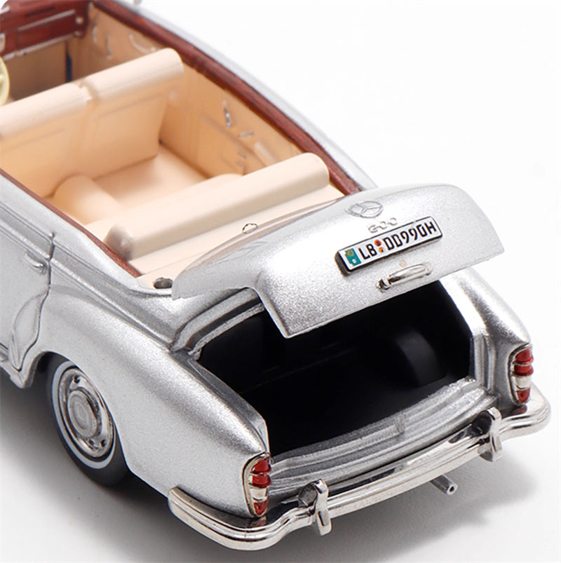 Mortal Mercedes Benz TYP 300D Cabriolet W189 Limited Edition 499PCS ONLY silver 1:64 Car Pre-built Model view9