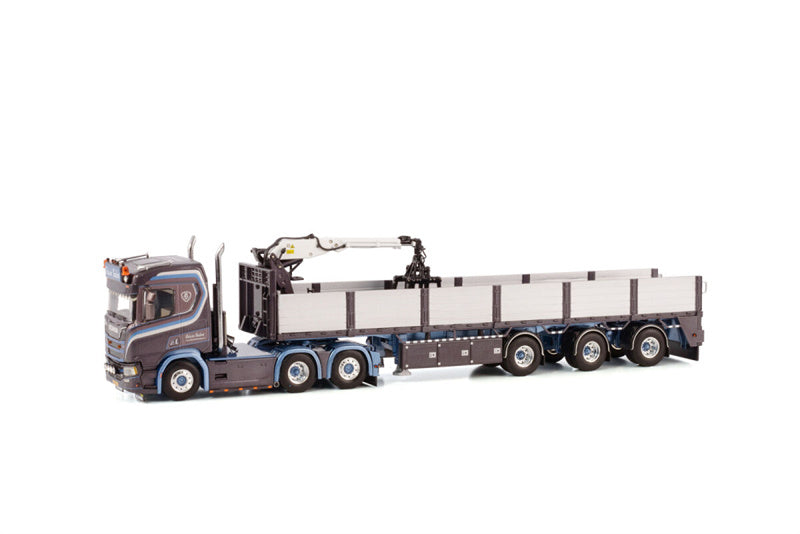 WSI SCANIA R NORMAL CR20N 6X2 TAG AXLE BRICK TRAILER - 3 AXLE EDWIN SALARI 1:50 Truck Pre-built Model