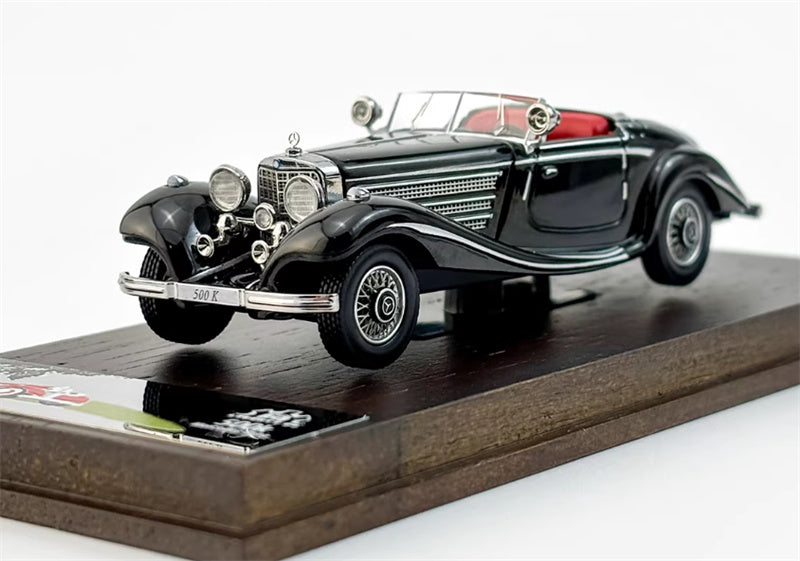 Liberty 64 Mercedes Benz 500K Classic Vintage Car Black - without top cover 1:64 Car Pre-built Airliner Model Display view2