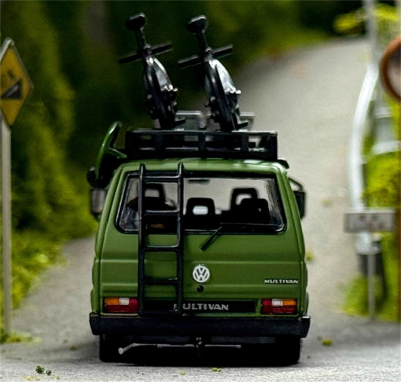 Mortal VW T3 Magway van BBS Low lying version olive drab - with Accessories 1:64 Car Pre-built Model view6