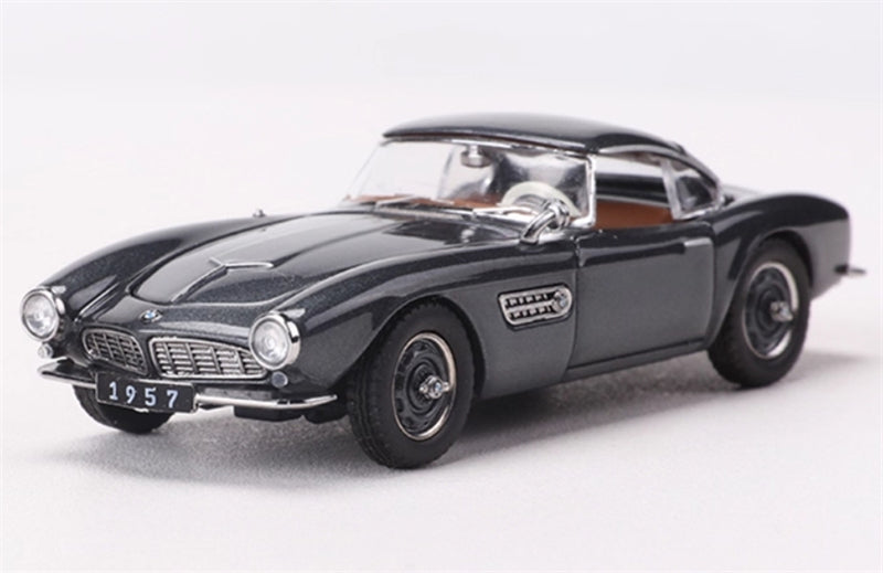 GFCC BMW 507 Roadster Retro Car 1957 Grey Convertible hardtop 1:64 car Pre-built Model view1